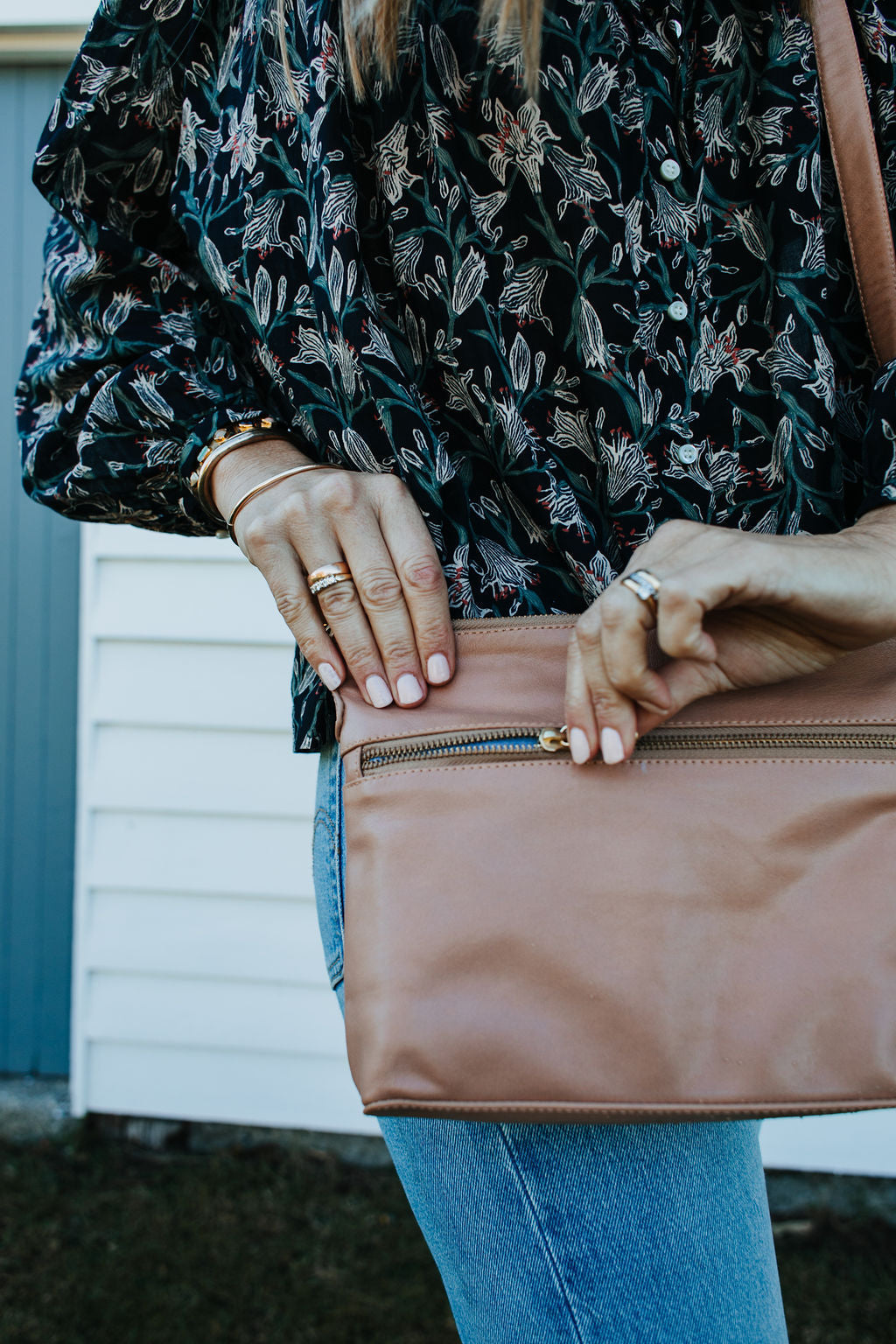 Mini Rome Blush Leather Crossbody