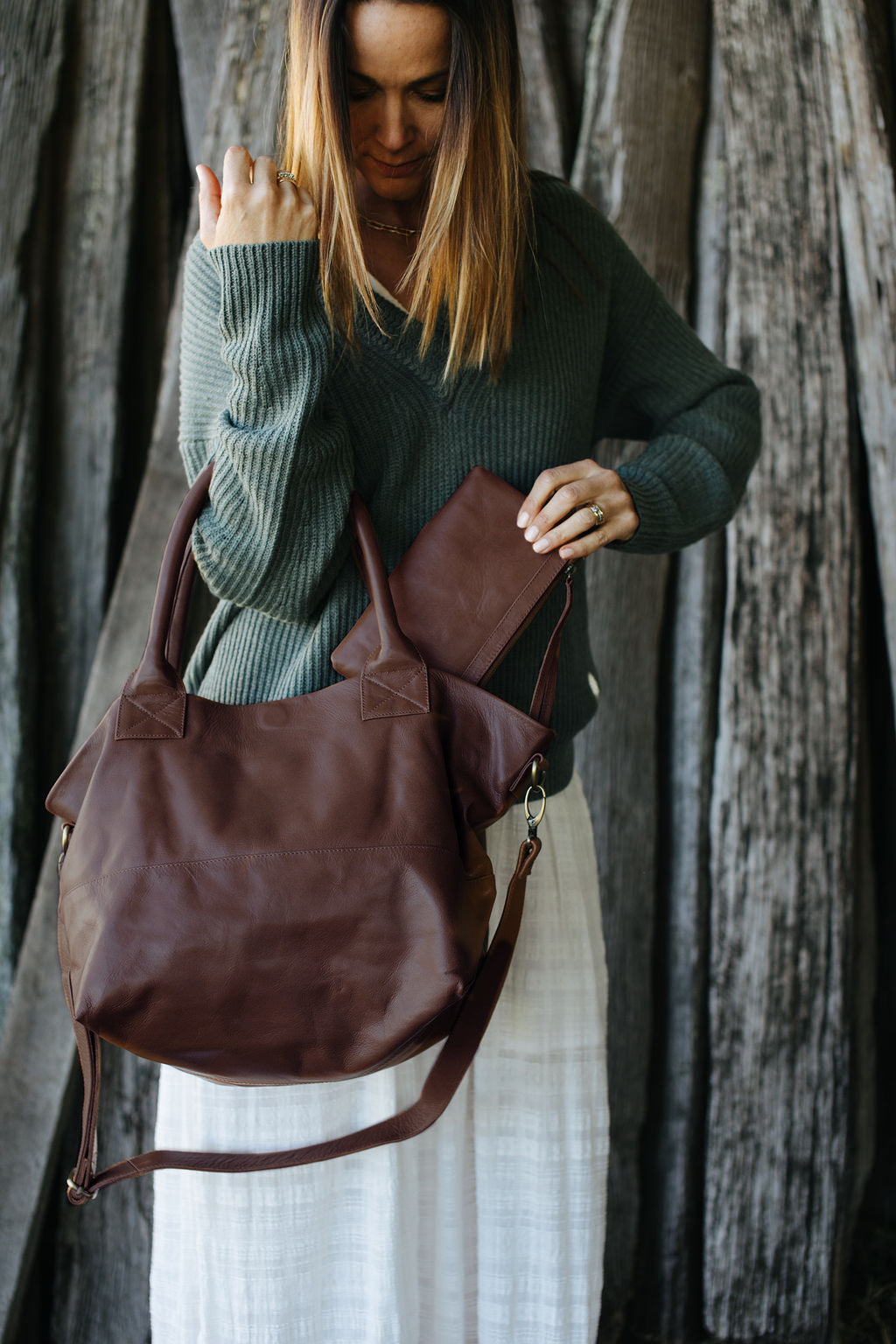 Berlin Cocoa Leather Clutch Wallet