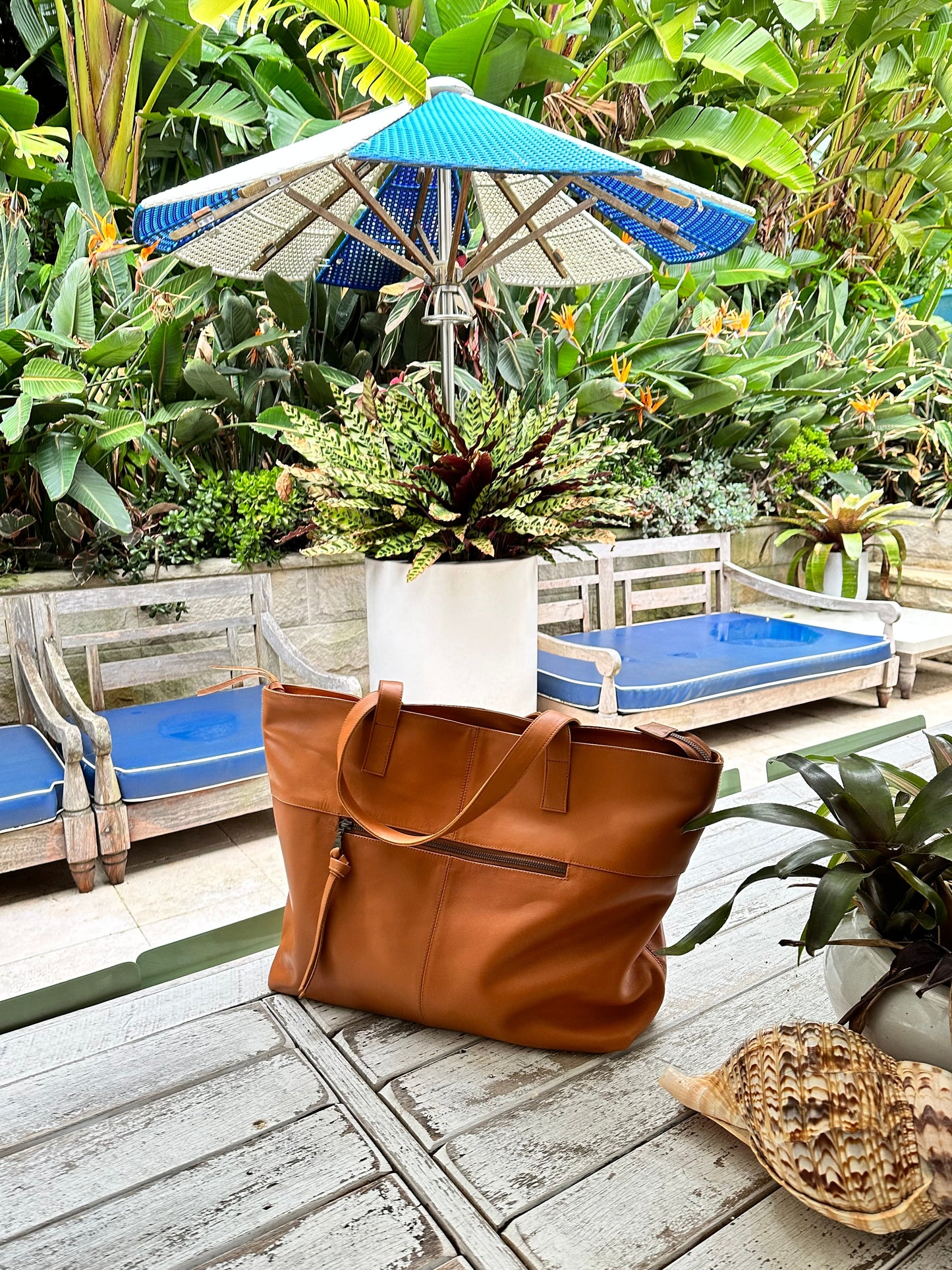 Toronto Caramel Leather Tote Bag