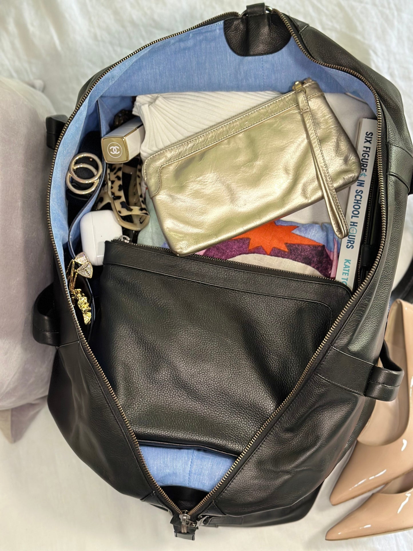 Sorrento Black Pebbled Leather Weekender