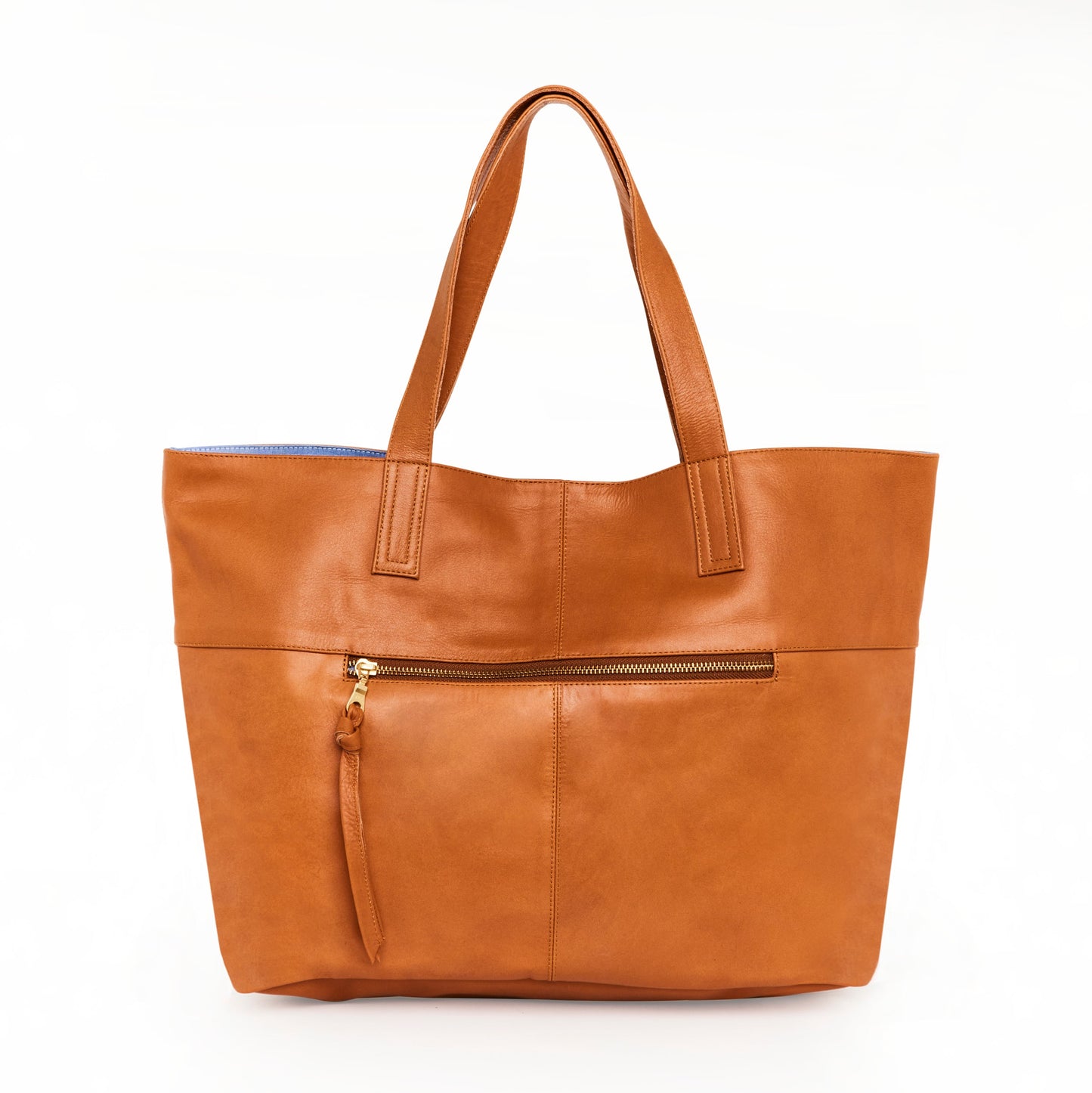 New York Caramel Leather Tote Bag