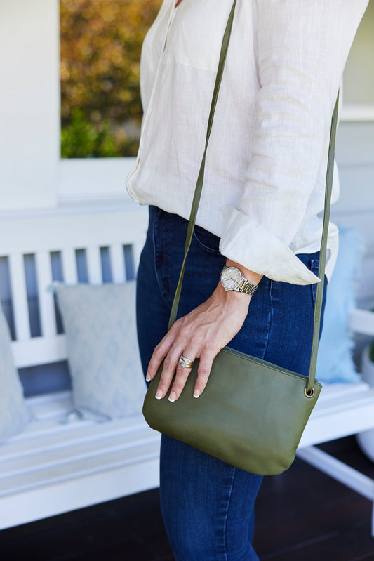 Mini Florence Army Leather Crossbody Wallet