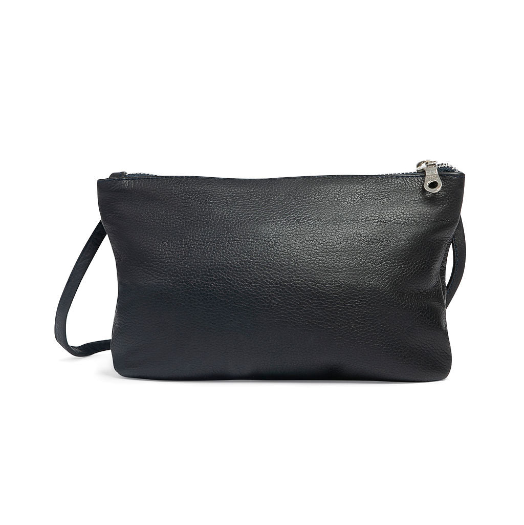 Mini Florence French Navy Leather Crossbody Wallet