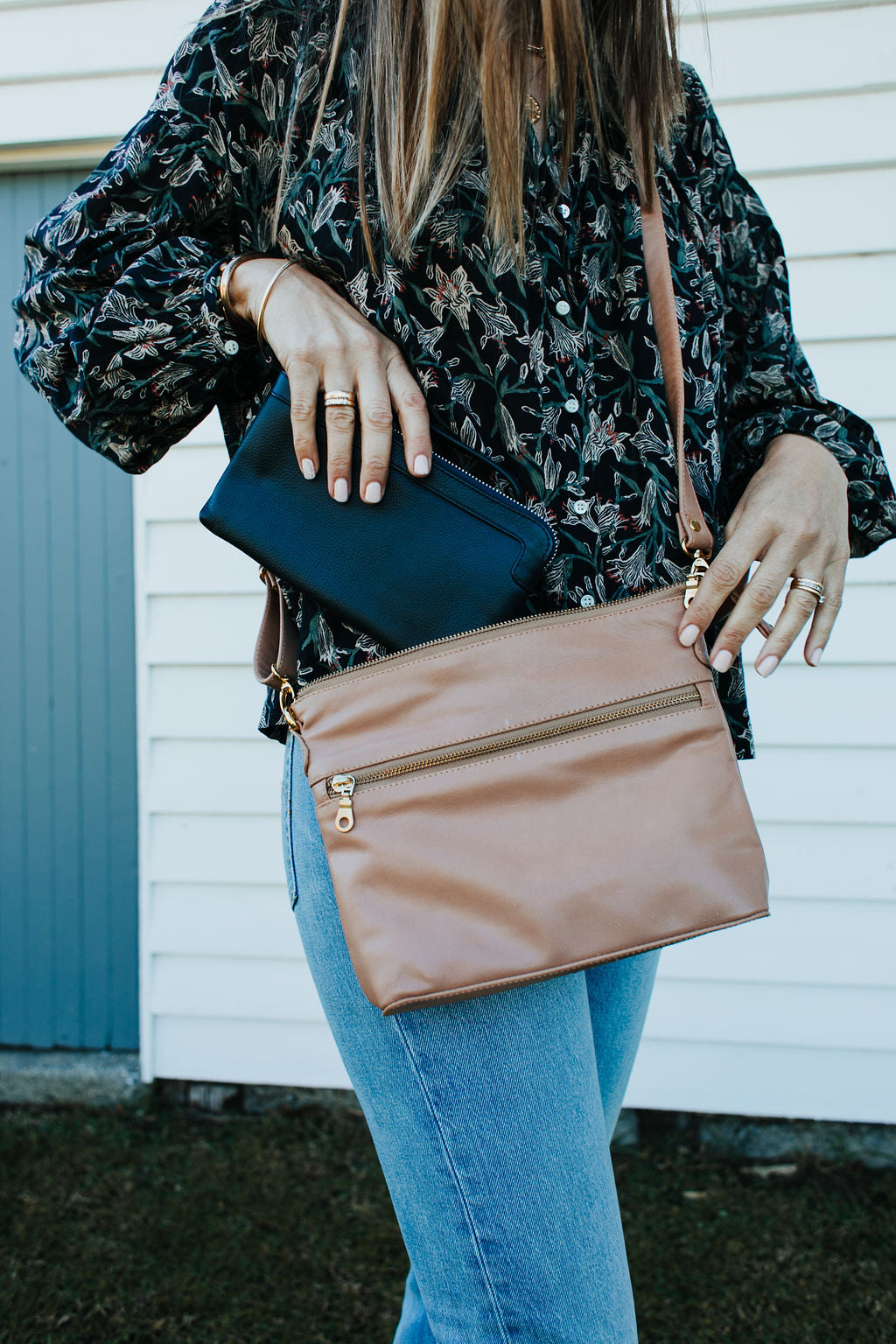 Mini Rome Blush Leather Crossbody