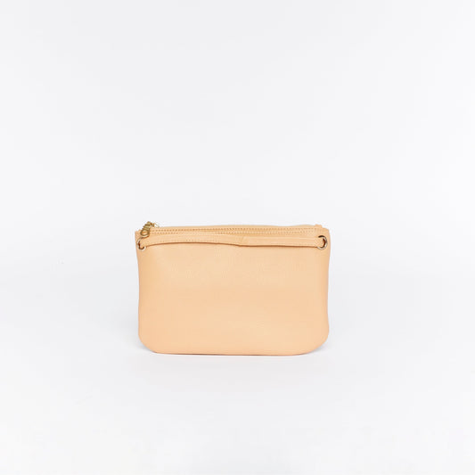 Mini Florence Latte Leather Crossbody Wallet