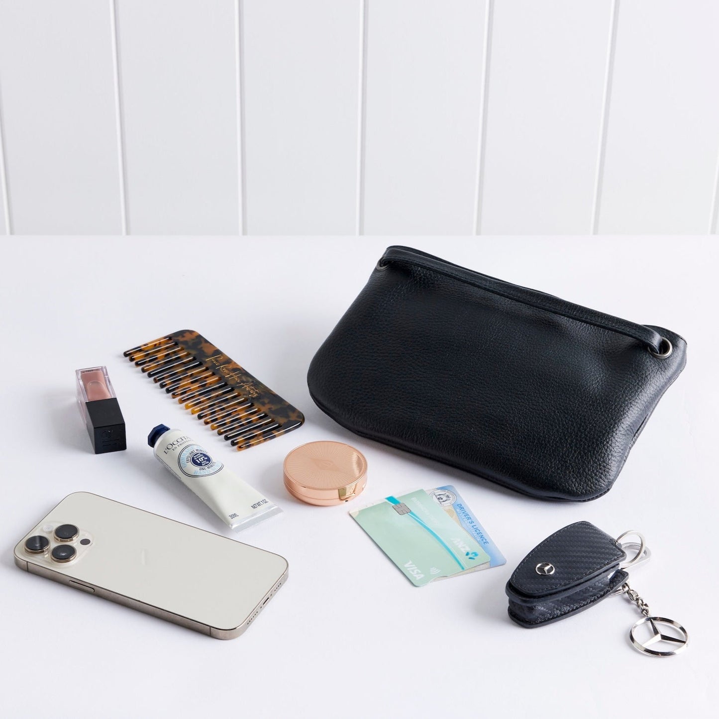 Mini Florence Blush Leather Crossbody Wallet
