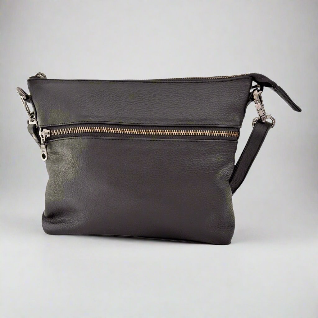 Mini Rome Black Leather Crossbody