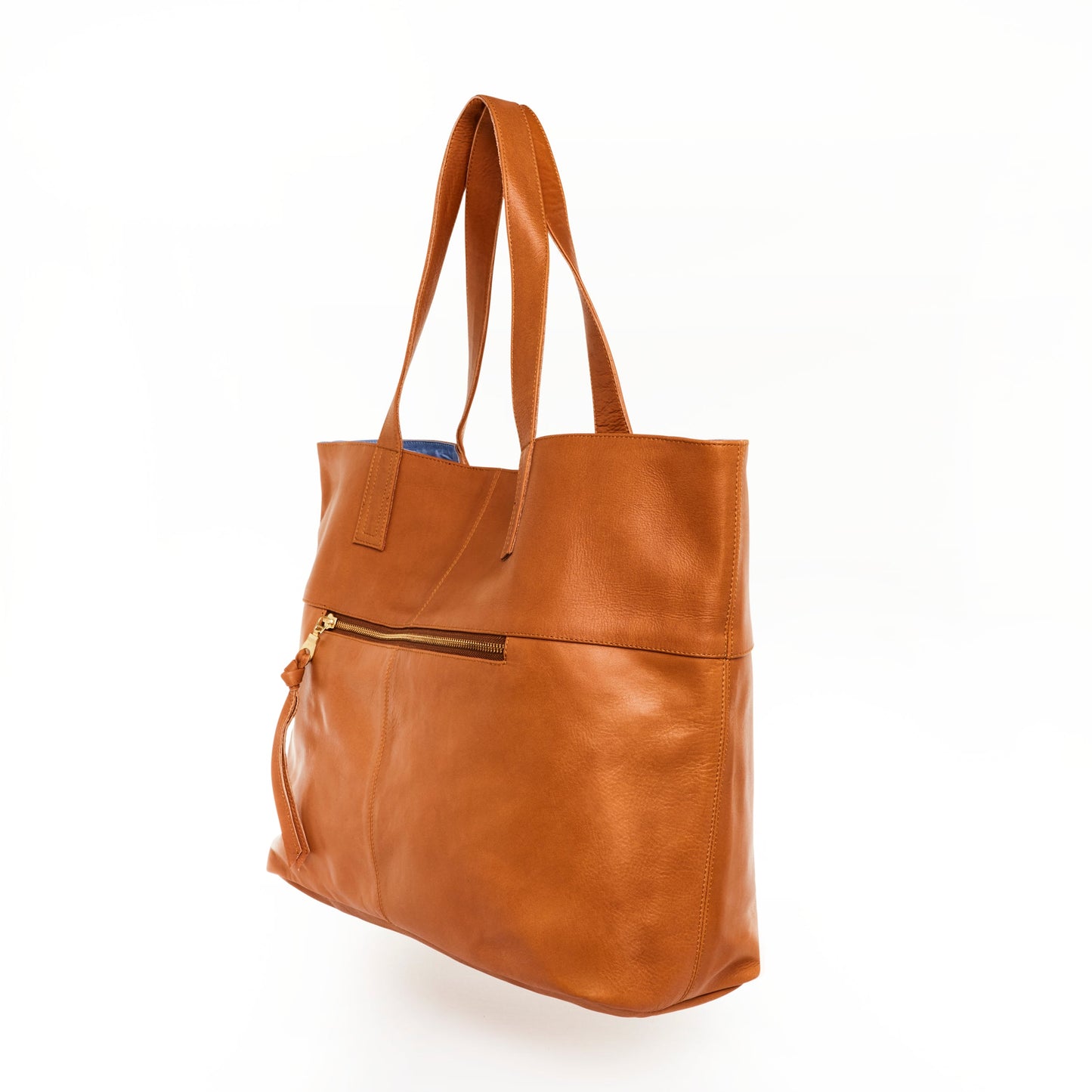 New York Caramel Leather Tote Bag