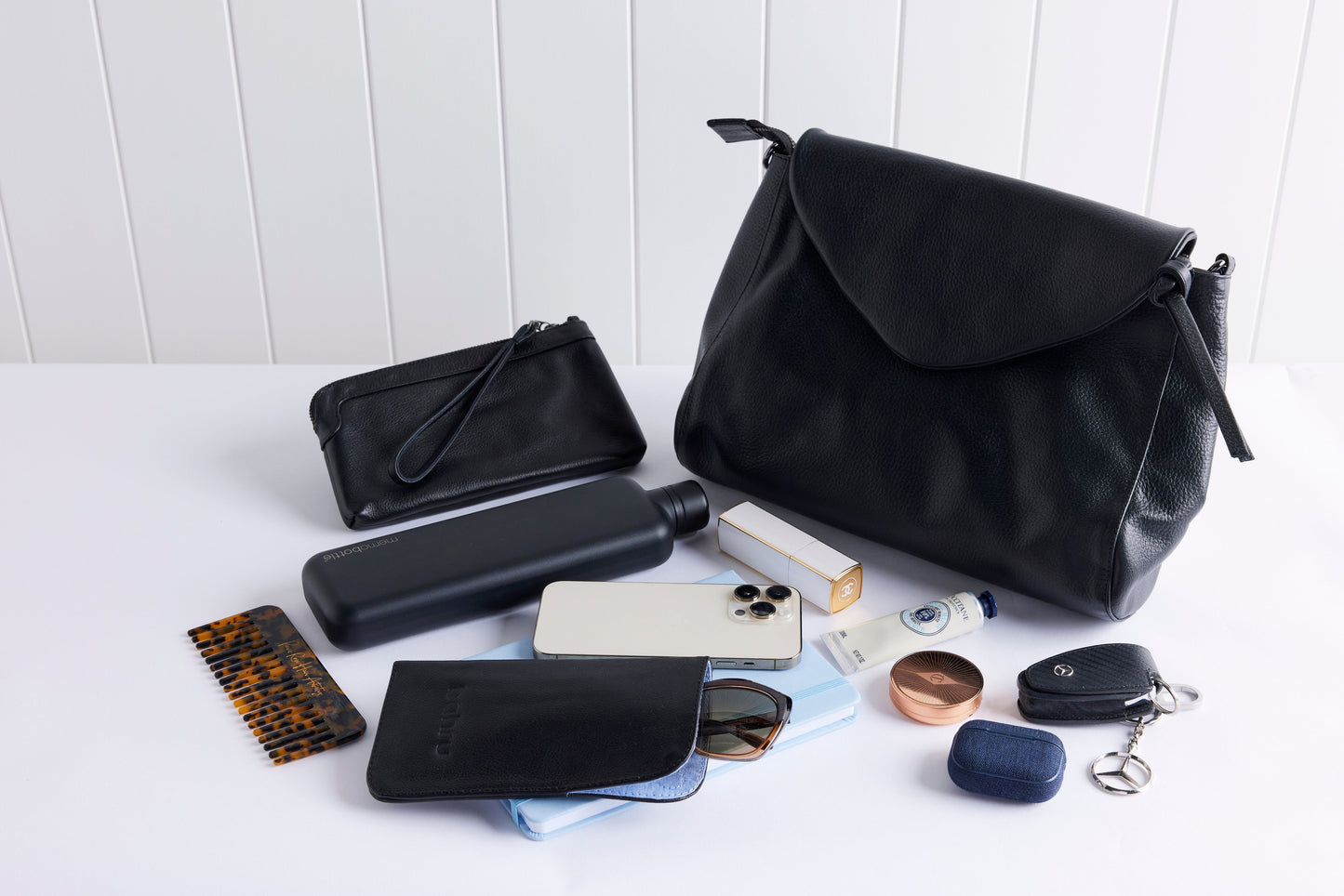 Singapore Blush Leather Crossbody Bag